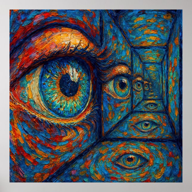 “Echoes in the Iris” - A Surreal Portrait Poster (Front)