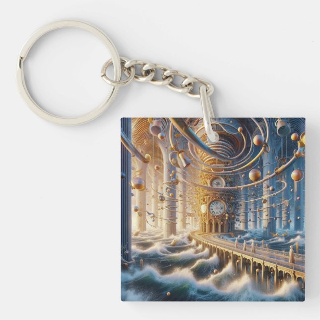 Echoes of '73: The Chronos Ocean's Labyrinth Keychain (Front)