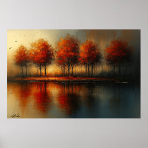 Echoes of Emberlight Landscape Poster