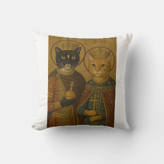 Echoes of Empire in Fur and Silk Throw Pillow