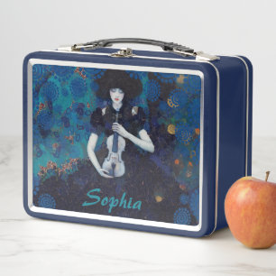 Echoes of Silence: A Violin’s Song of Healing Metal Lunch Box