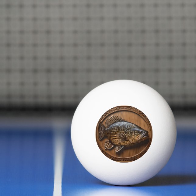 Echoes of the River: Murray Cod Wood Print,  Ping Pong Ball (Net)