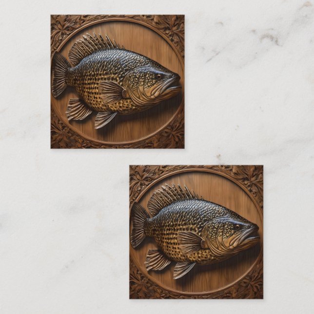 Echoes of the River: Murray Cod Wood Print,  Square Business Card (Front/Back)