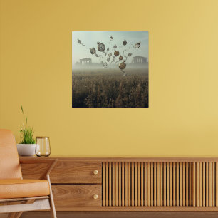 Echoes of Time – Surreal Pocket Watch & Ruins Art Poster
