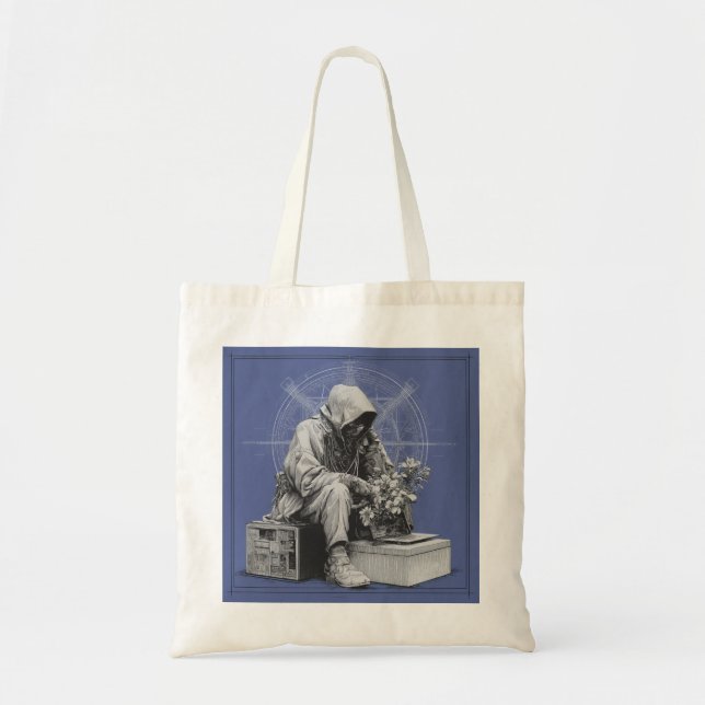 Echoes of Tomorrow - Solarpunk Eco Tote  Bag (Front)