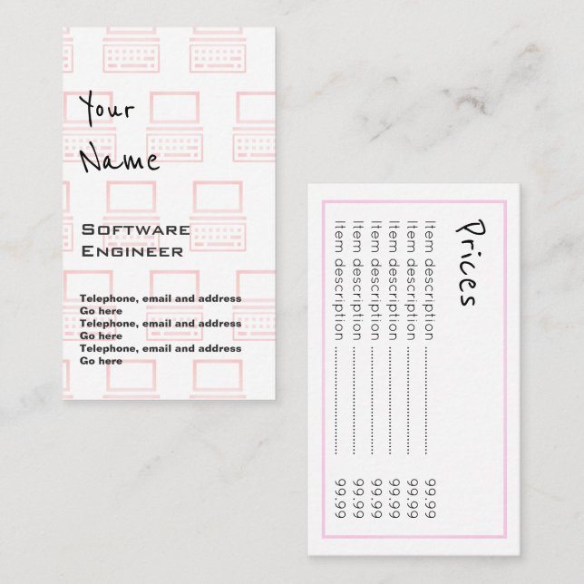 "Echoes" Software Engineer Price Cards (Front/Back)