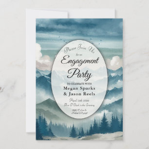 Echoes Through the Misty Pines Engagement Party Invitation