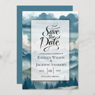 Echoes Through the Misty Pines Wedding Save The Date