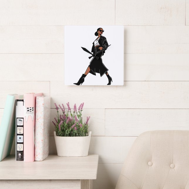  Echoing Confidence  Square Wall Clock (Reading Room)
