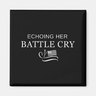 Echoing Her Battle Cry Usa Flag Christian Magnet
