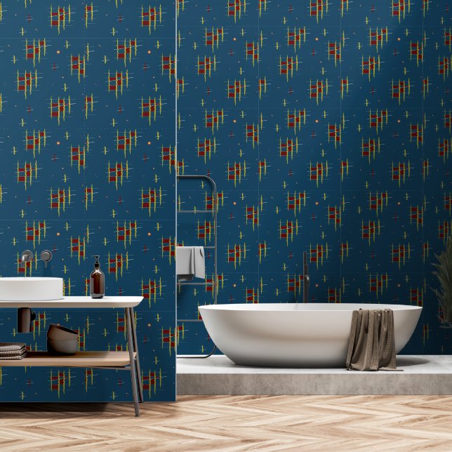Échos de papier peint de géométrie (Salle de bain)