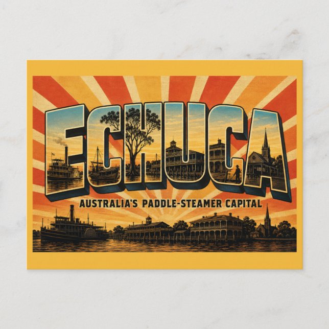Echuca Victoria Paddle-Steamer Capital Postcard (Front)