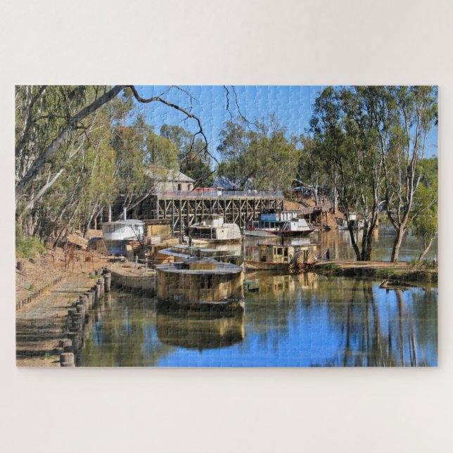 Echuca, wharf and paddlesteamers, Victoria Jigsaw Puzzle (Horizontal)