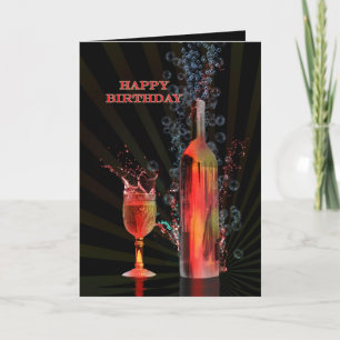 Éclaboussement de la carte d'anniversaire de vin