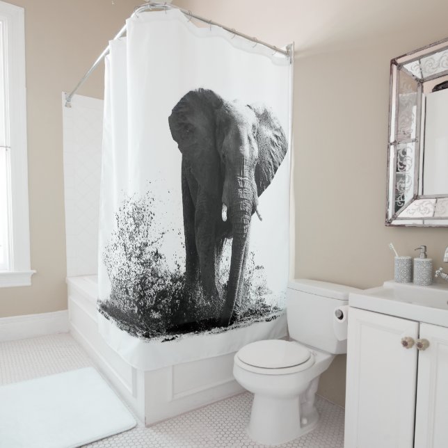 Éclaboussement du rideau en douche d'éléphant (En situation)