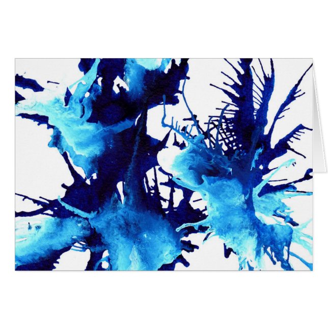 Éclaboussure aquarelle abstraite bleue (Devant horizontal)