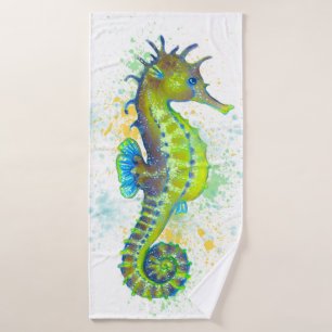 Éclaboussure d'hippocampe de vert jaune