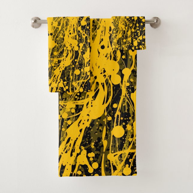 Éclaboussures de peinture noire et jaune (En situation)