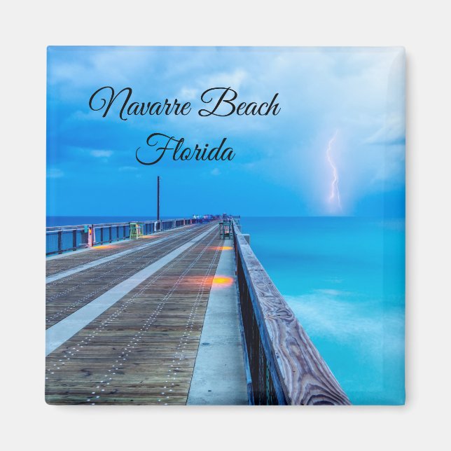 Éclair À Navarre Beach Pier Magnet (Devant)