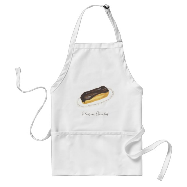 Éclair au Chocolat watercolor Standard Apron (Front)