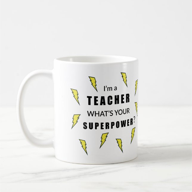 Éclair Bolt Superpower Enseignant Mug (Gauche)