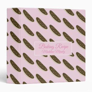 Eclair Chocolate Pattern Baker Gift 3 Ring Binder