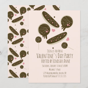  Eclair Doughnuts Cake Pops Valentine's Day Party Invitation