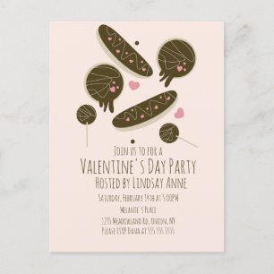 Eclair Doughnuts Cake Pops Valentine's Day Party Postcard