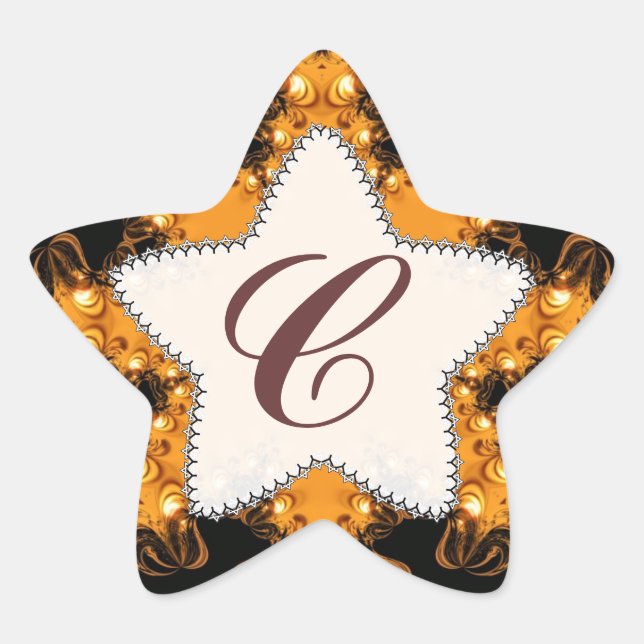 Éclairage du coucher de soleil Monogramme Sticker  (Devant)