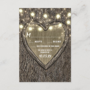 Éclairages à cordes + Cartes RSVP de mariage de l'