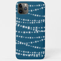 Éclairages de chaîne sur le coque iphone bleu