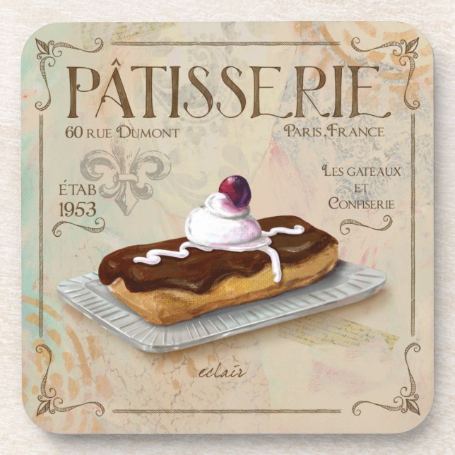 Eclairs de chocolat français de dessous de verre (Devant)