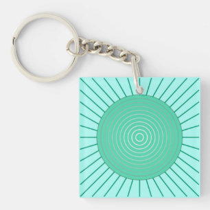 Éclat de soleil géométrique moderne - Aqua et vert