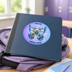 Eclectic Abstract Blue Butterfly Sticker
