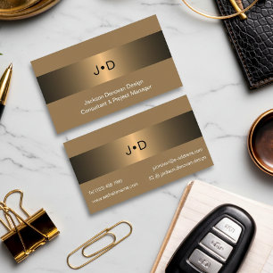 Eclectic Black Bronze Gold Luxury Metallic Art Business Card