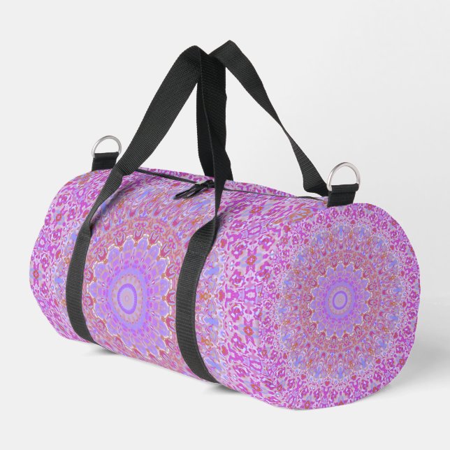 Eclectic Bohemian Intricate Colourful Funky Mandal Duffle Bag (Left Corner)