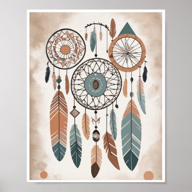 eclectic boho abstract art wall poster for kids (Front)