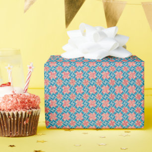 Eclectic Boho Red Turquoise Wrapping Paper