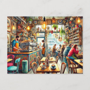 Eclectic Cafe in Melbourne Mug Postcard