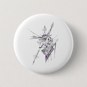 Eclectic Colourful Abstract Tribal Tattoo Art 2 Inch Round Button