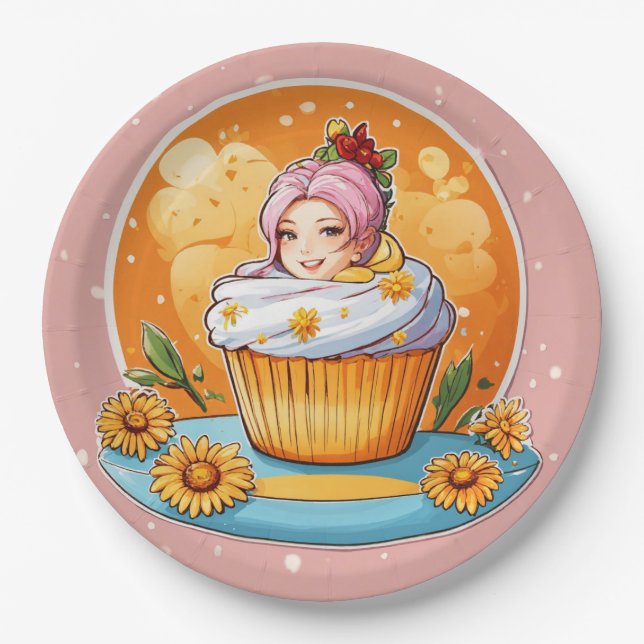 "Eclectic Elegance: Artistry Unleashed on Zazzers' Paper Plate (Front)