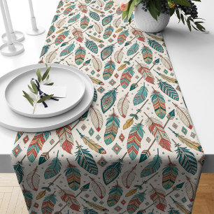 Eclectic Ethnic Table Runner Feathers Arrows Theme