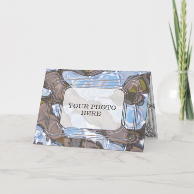 Eclectic Framed photo customizable Holiday Card (Front)