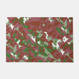 Eclectic Mod Retro Geometric Christmas Pattern Doormat