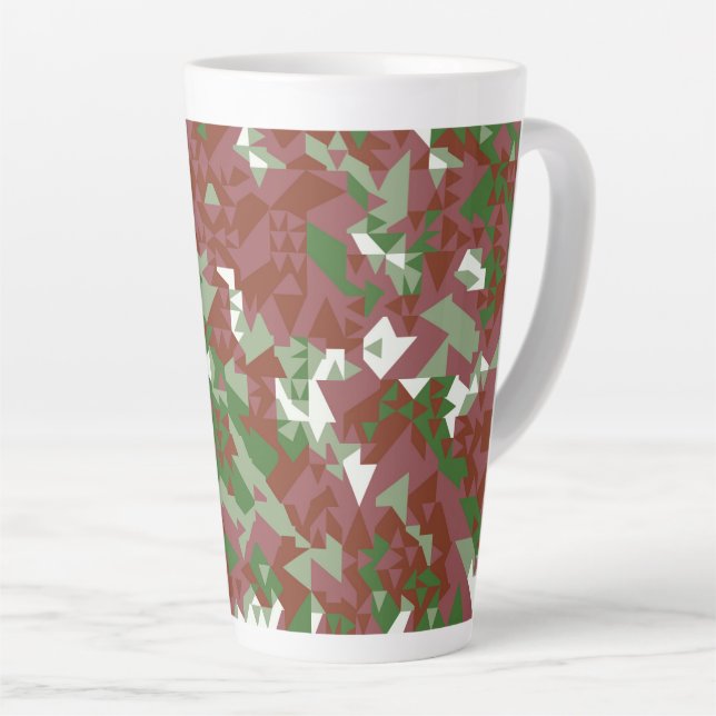 Eclectic Mod Retro Geometric Christmas Pattern Latte Mug (Right Angle)