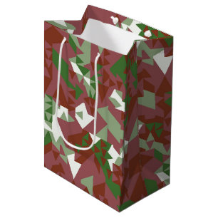 Eclectic Mod Retro Geometric Christmas Pattern Medium Gift Bag
