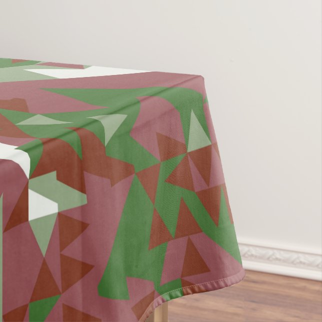 Eclectic Mod Retro Geometric Christmas Pattern Tablecloth (In Situ)
