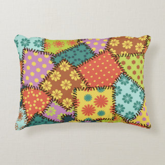 Eclectic Patchwork: Diverse Pattern Mix Accent Pillow