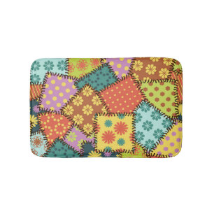 Eclectic Patchwork: Diverse Pattern Mix Bath Mat