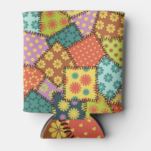 Eclectic Patchwork: Diverse Pattern Mix Can Cooler